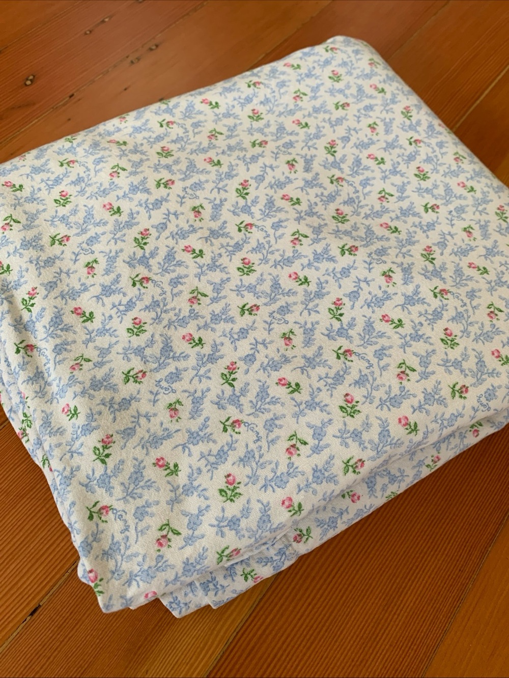 Lanz Of Salzburg Vintage Floral Cotton Flannel Top Sheet 83”x98”